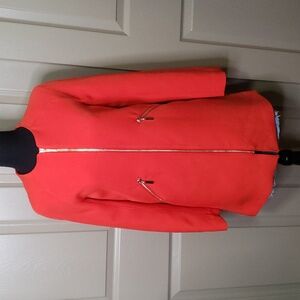 NWT H&M tomato red zip up long sleeve blazer jacket size 2 small
